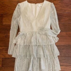 Gianni Bini Metallic Long Sleeve Dress